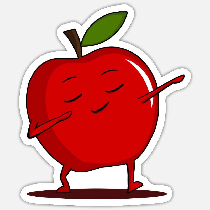 Dabbing Red Apple - Dab Funny Dancing Fruit Sticker size S (10 x 10 cm)