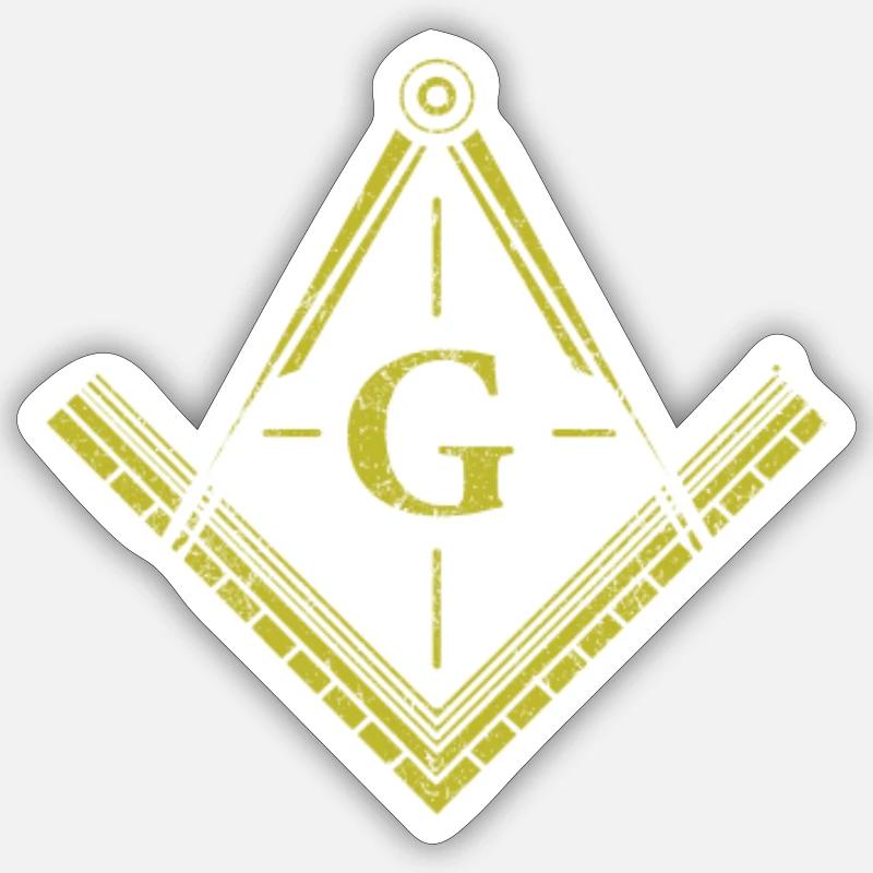 Masonic Masonic Bricklayer Illuminati Symbol Circle Angle Sticker size S (10 x 10 cm)