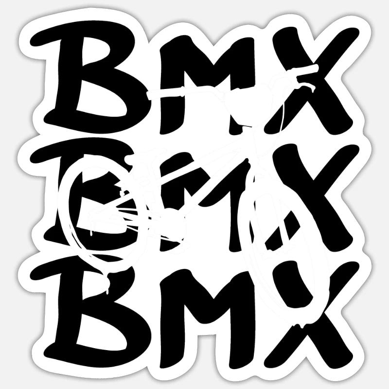 BMX - Sticker størrelse S (10 x 10 cm) - mat hvid
