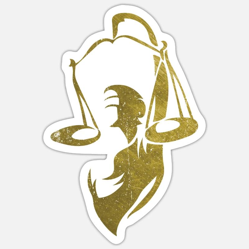 Justitia déesse de la justice - Sticker taille S (10 x 10 cm) - blanc mat