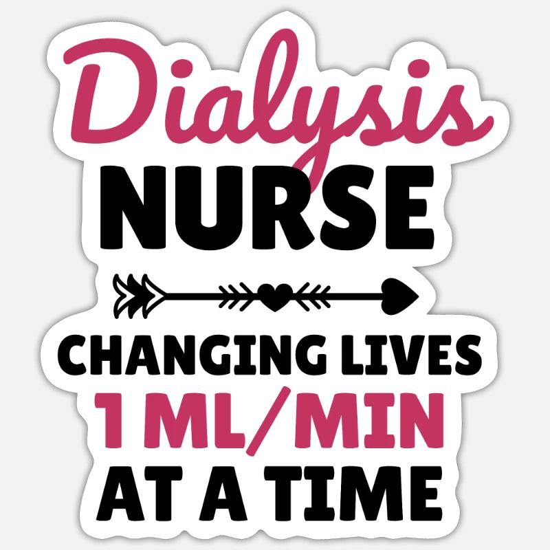Dialyse Krankenschwester Nephrologie Dialysepflege - Sticker Größe S (10 x 10 cm) - Mattweiß