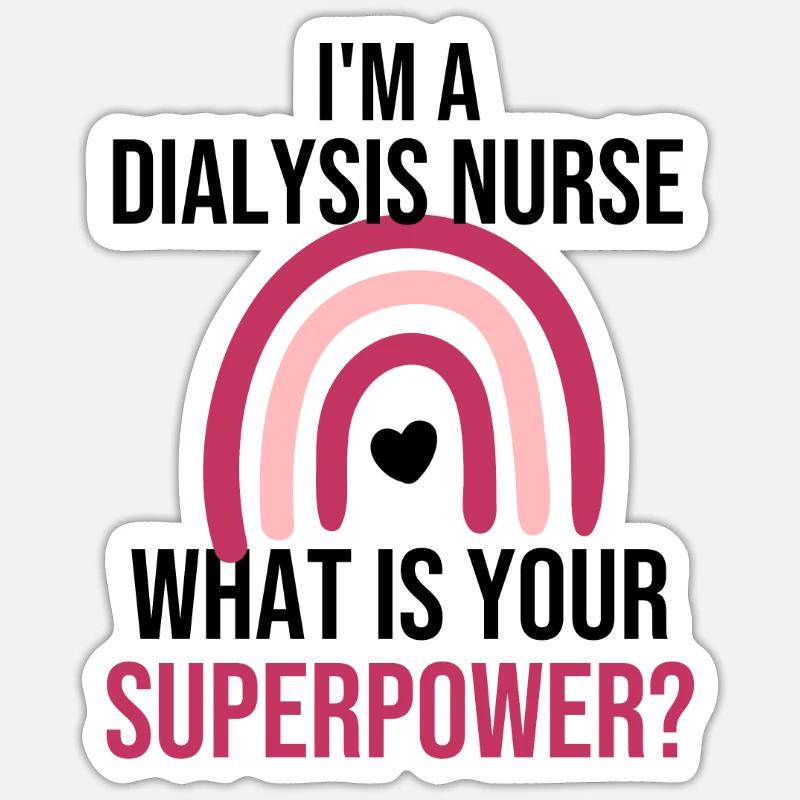 Dialyse Krankenschwester Nephrologie Dialysepflege - Sticker Größe S (10 x 10 cm) - Mattweiß