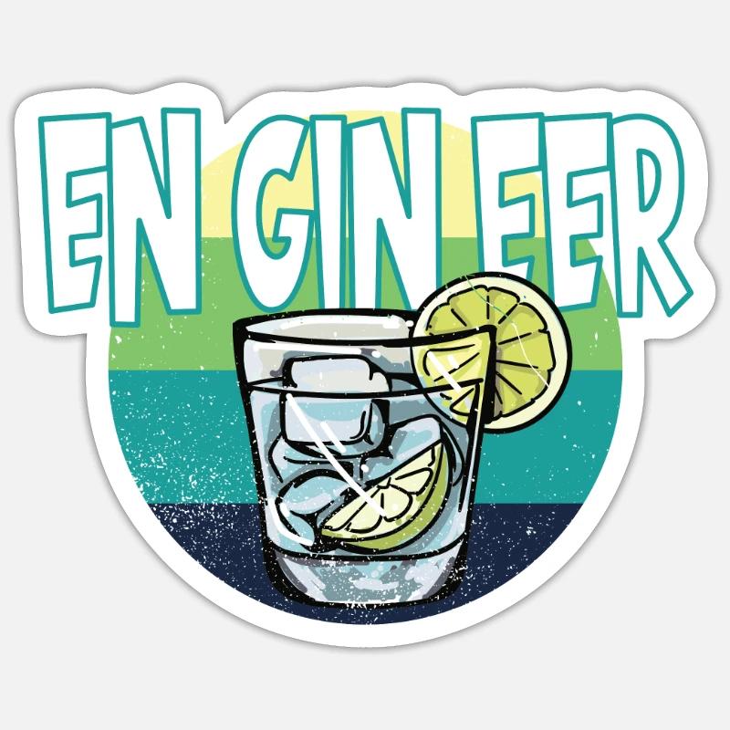 Gin Saying Engineer - Sticker size S (10 x 10 cm) - white matte