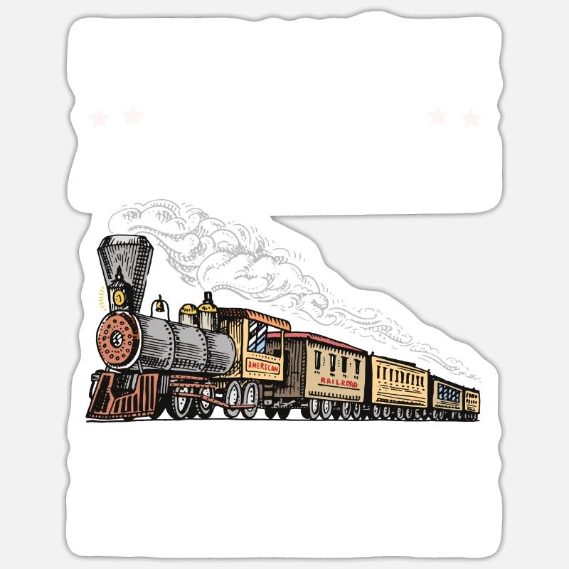alten Mann mit einer Modellbahn - Sticker Größe S (10 x 10 cm) - Mattweiß