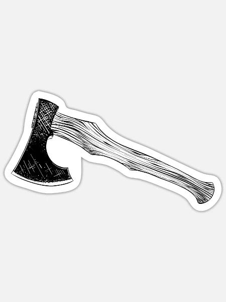 Wikinger Axt Sport Zielwerfen Axtwerfen Zielen - Sticker Größe S (10 x 10 cm) - Mattweiß