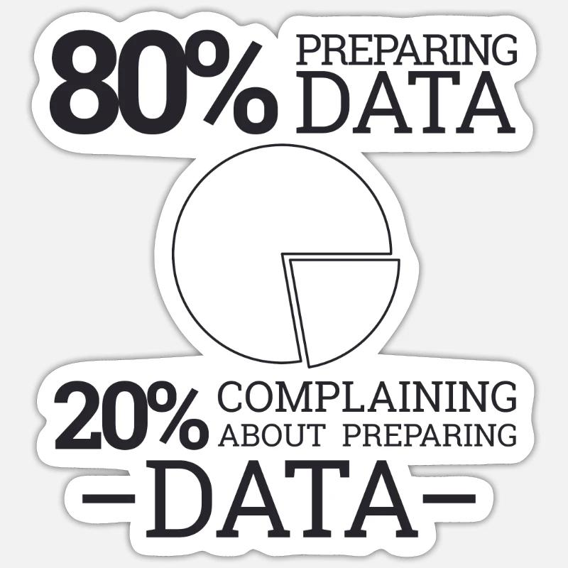 « Complaining Preparing Data » | Data Scientist - Sticker taille S (10 x 10 cm) - blanc mat