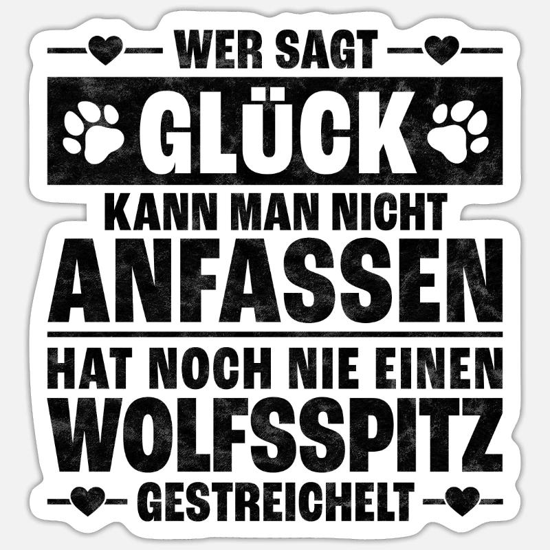 Wolfsspitz Schutzengel deutscher Spitz Spruch Sticker Größe S (10 x 10 cm)