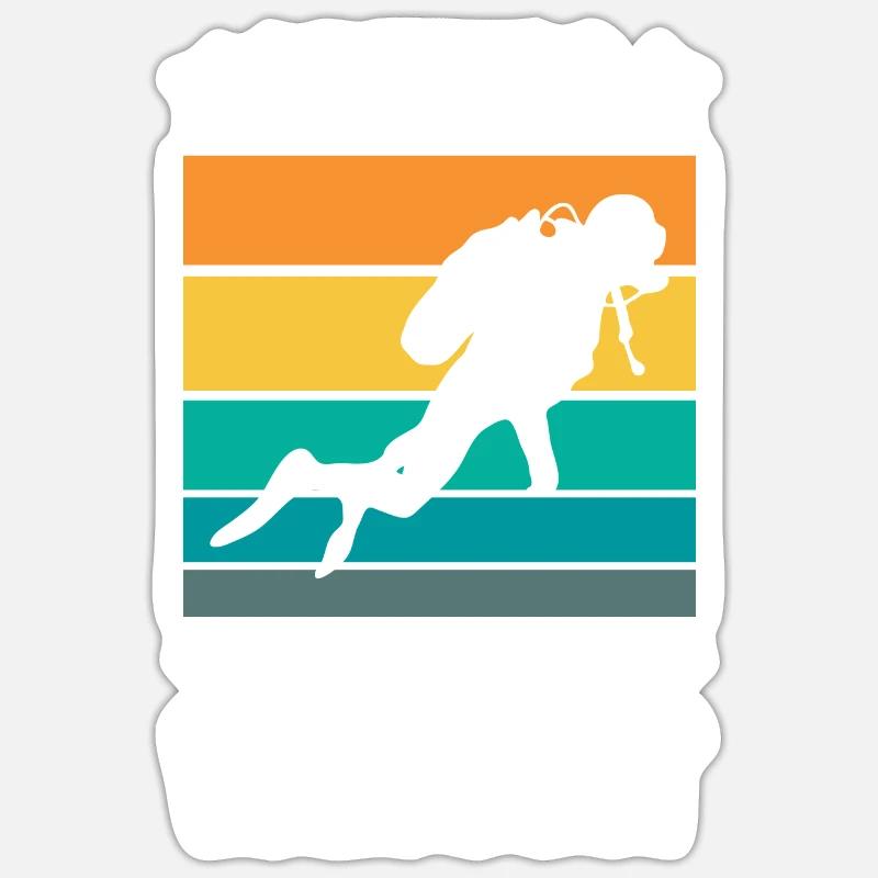 Taucher Tauchen Geschenk - Sticker Größe S (10 x 10 cm) - Mattweiß