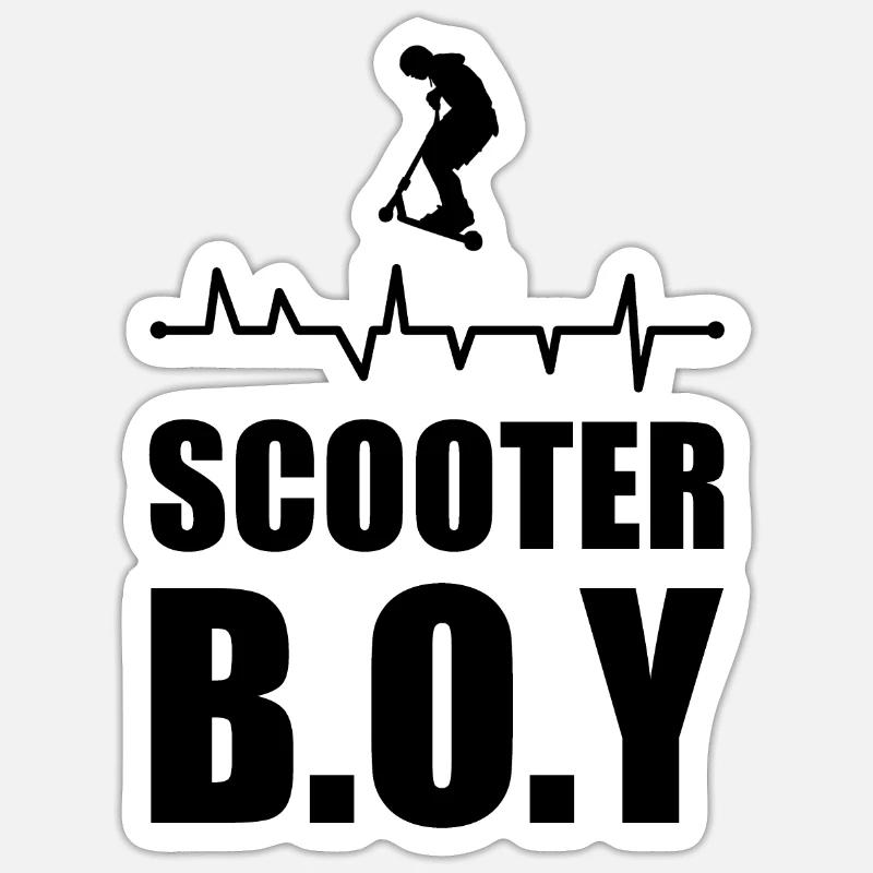 Stunt Scooter - Sticker taille S (10 x 10 cm) - blanc mat