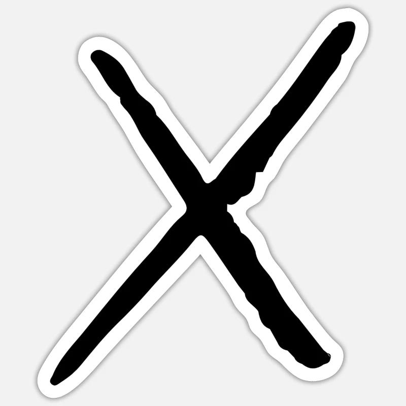 X - Sticker size S (10 x 10 cm) - white matte