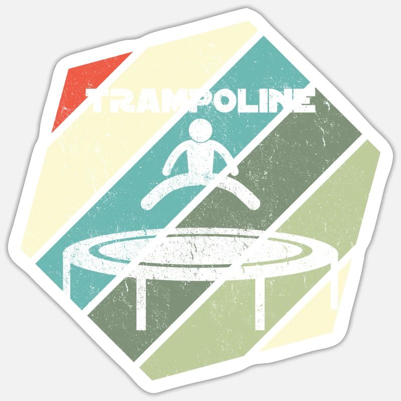 Trampoline trampoline jumper acrobatics - Sticker size S (10 x 10 cm) - white matte
