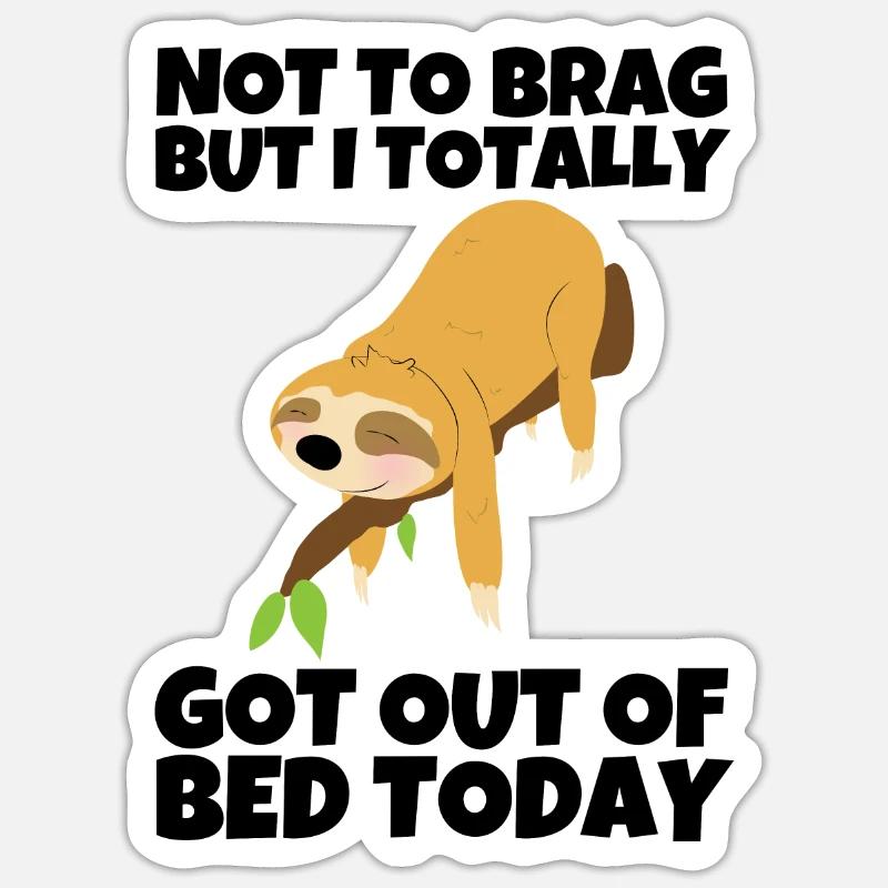 Sloth Sloth sloth saying lazy sleeping animal - Sticker size S (10 x 10 cm) - white matte