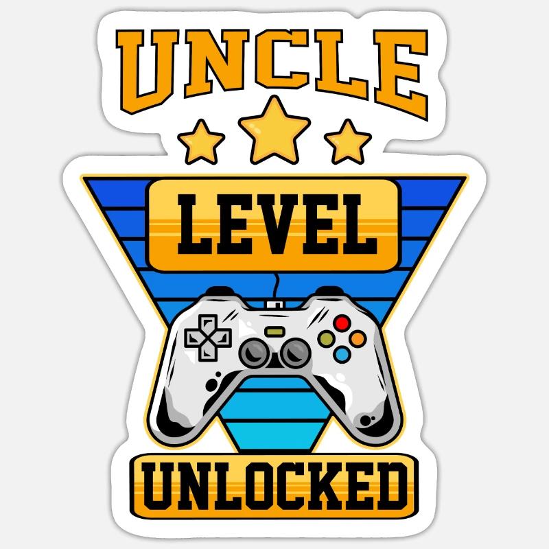 Tonton Level Débloqué - Sticker taille S (10 x 10 cm) - blanc mat