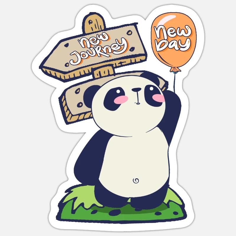 Panda Trip Sticker size S (10 x 10 cm)