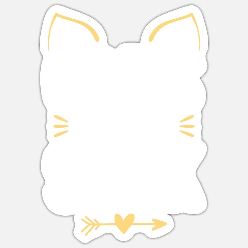 cats cat - Sticker size S (10 x 10 cm) - white matte
