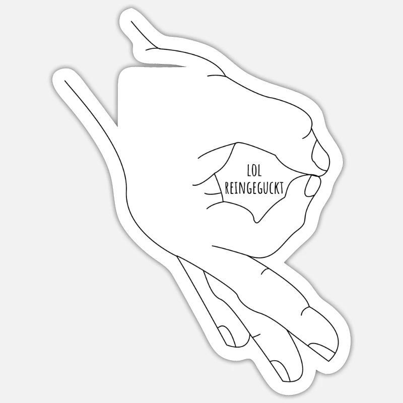Regarder à l’intérieur Retro Meme - Sticker taille S (10 x 10 cm) - blanc mat