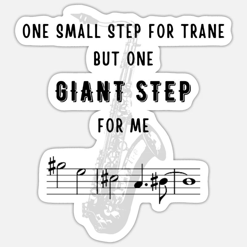 Saxophone - Giant steps - Sticker Größe S (10 x 10 cm) - Mattweiß