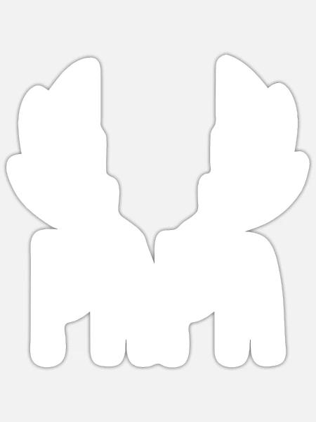 Papa Hirschgeweih - Sticker Größe S (10 x 10 cm) - Mattweiß