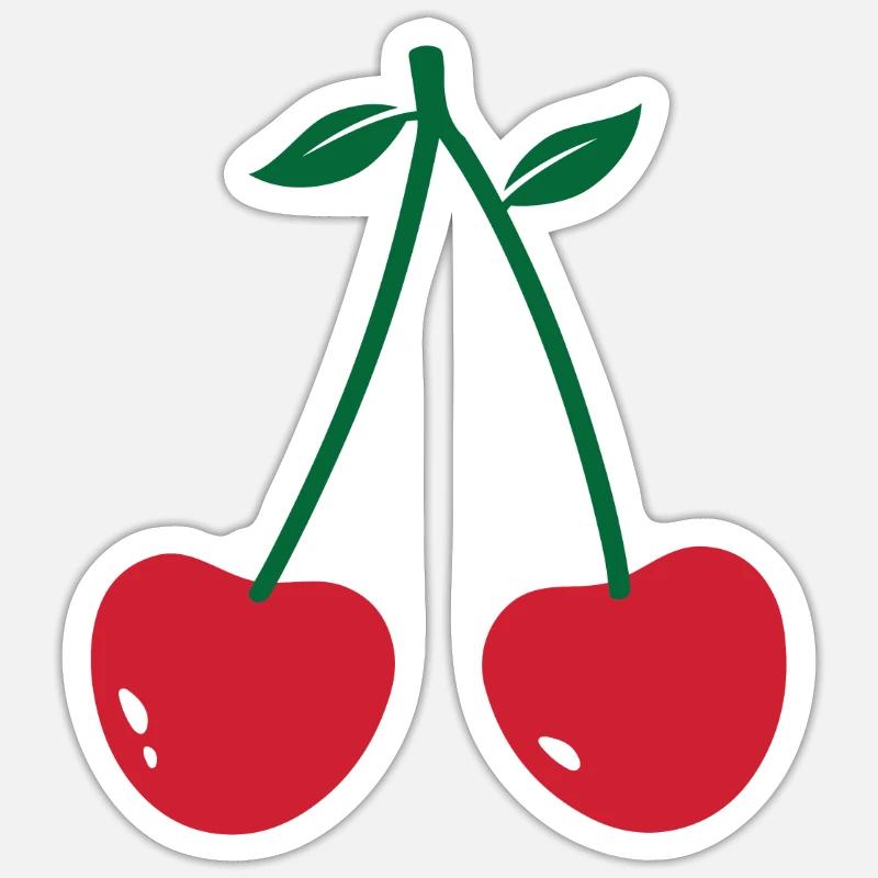Kirsche - Sticker Größe S (10 x 10 cm) - Mattweiß
