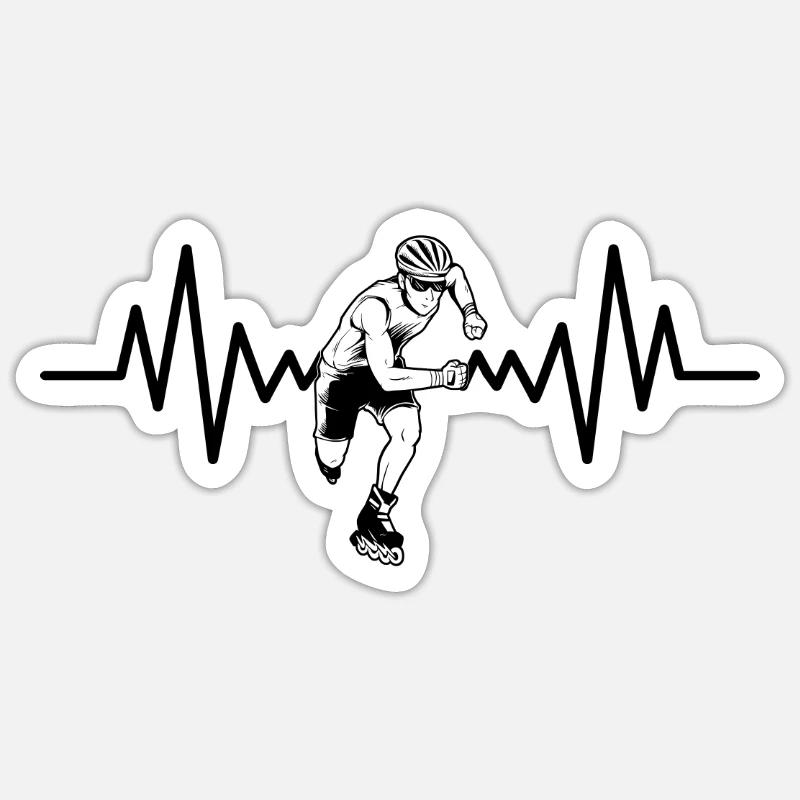 Inline-Skating Rollerskates Inline-Skater - Sticker Größe S (10 x 10 cm) - Mattweiß