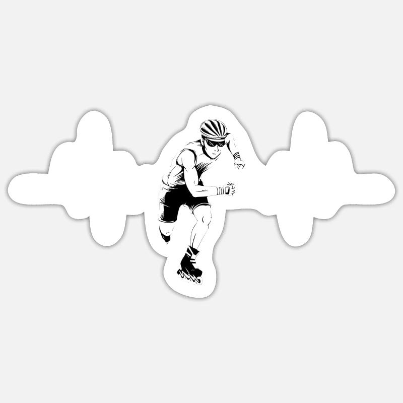 Roller skate roller roller rollers en ligne Sticker taille S (10 x 10 cm)