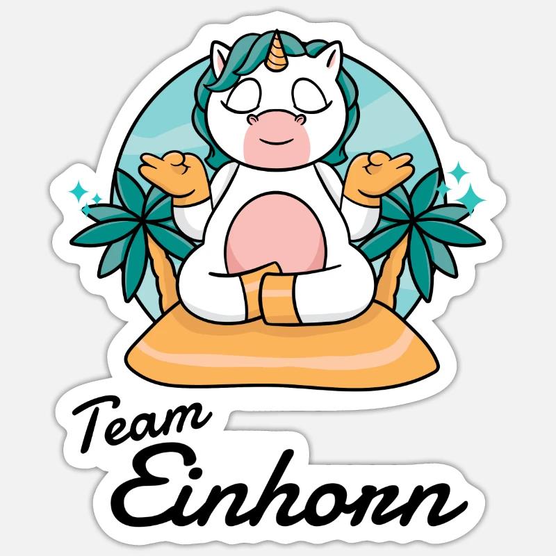 Team Einhorn - Sticker Größe S (10 x 10 cm) - Mattweiß