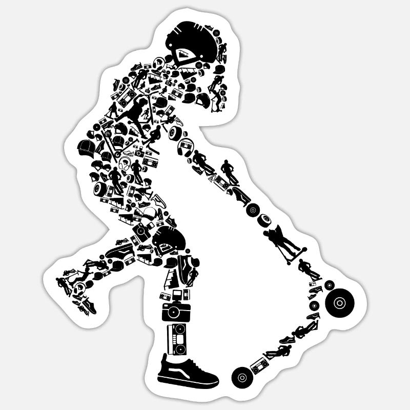 Scooter - Sticker taille S (10 x 10 cm) - blanc mat