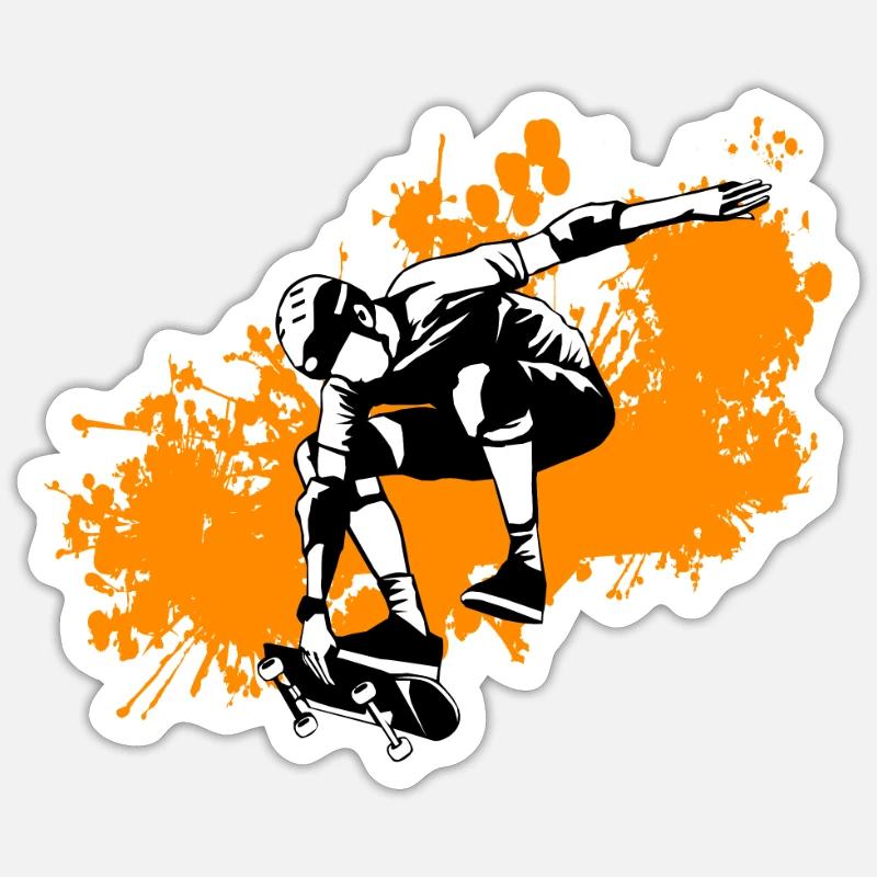 Patinage - Sticker taille S (10 x 10 cm) - blanc mat