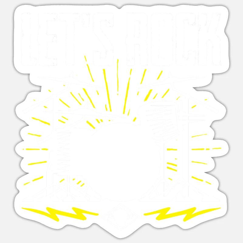 Drummer Let's Rock Drummer - Sticker formato S (10 x 10 cm) - bianco opaco