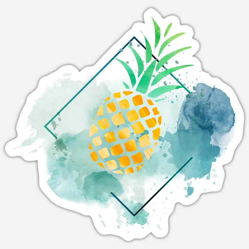 pineapple - Sticker size S (10 x 10 cm) - white matte