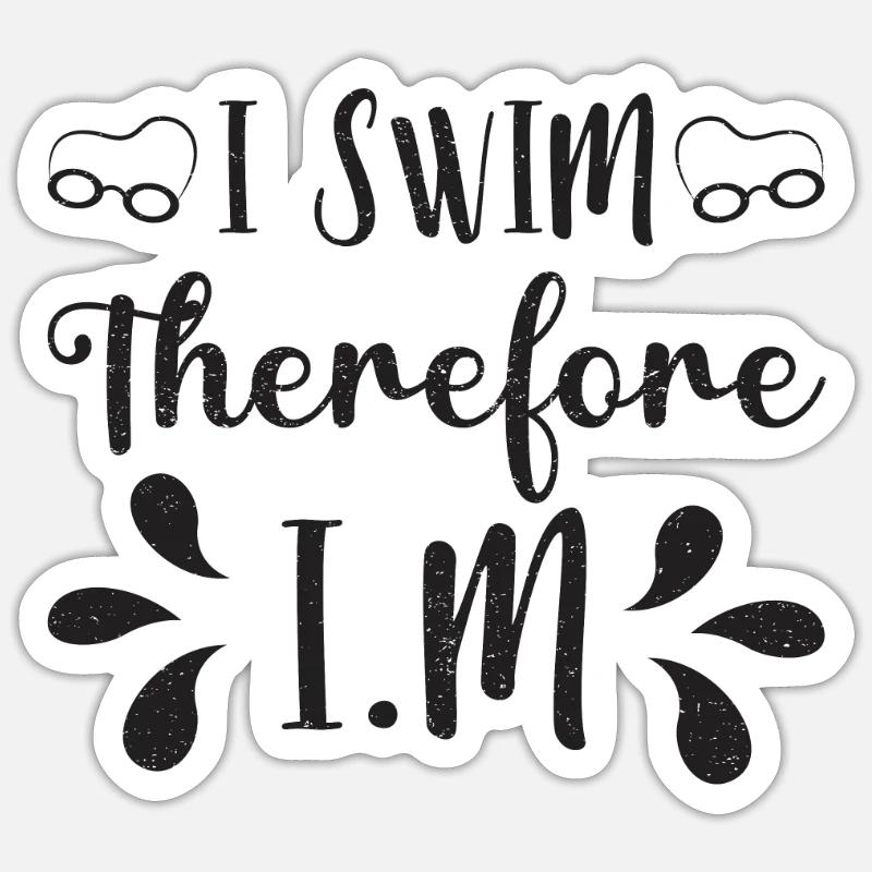 Natation nageur nageuse idée cadeau - Sticker taille S (10 x 10 cm) - blanc mat