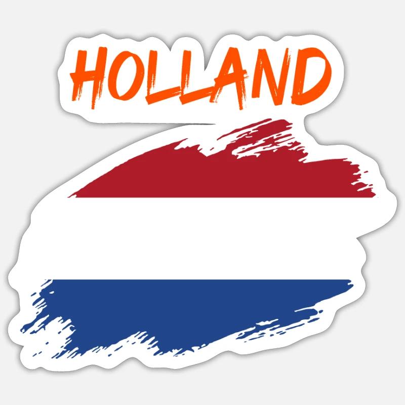 Hollande Pays-Bas Drapeau drapeau - Sticker taille S (10 x 10 cm) - blanc mat