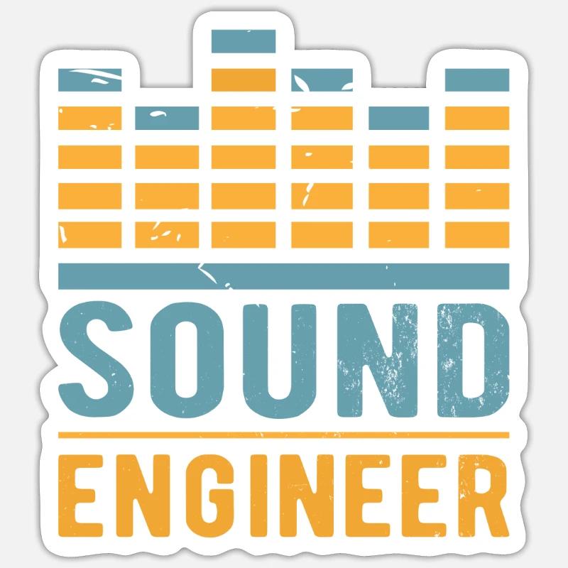 SOUND ENGINEER/ AUDIO ENGINEER GIFT - Sticker Größe S (10 x 10 cm) - Mattweiß