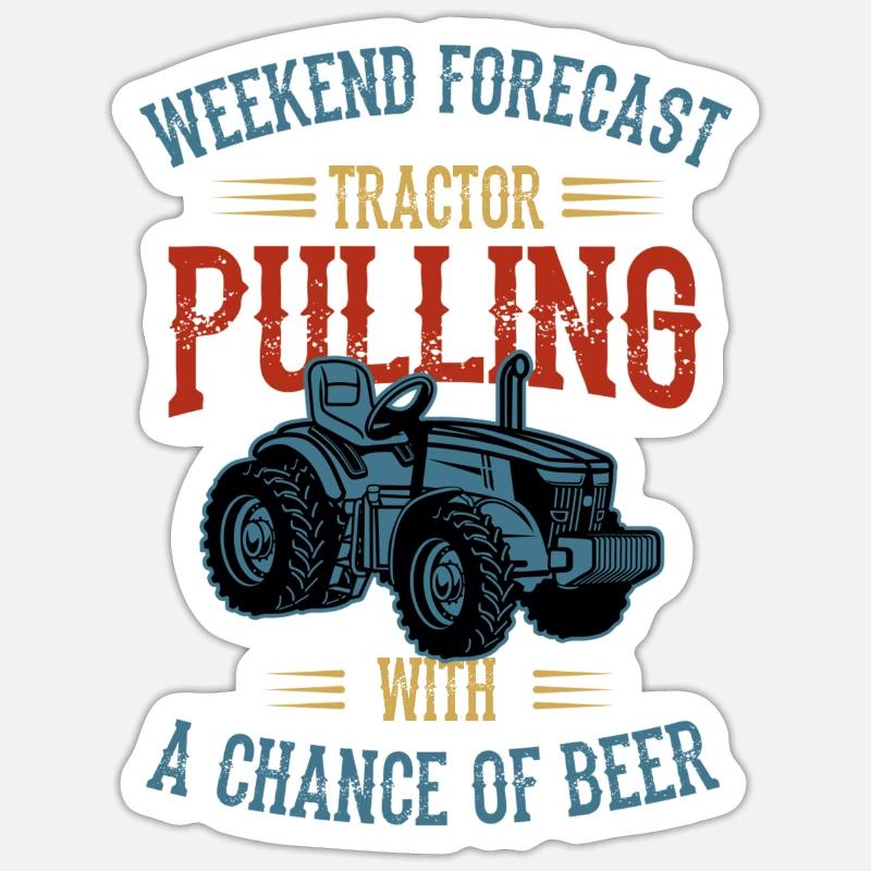 tractor pulling, tractor pulling drag, Traktoren, - Sticker Größe S (10 x 10 cm) - Mattweiß