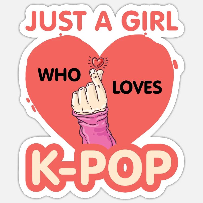 K-Pop - Sticker taille S (10 x 10 cm) - blanc mat