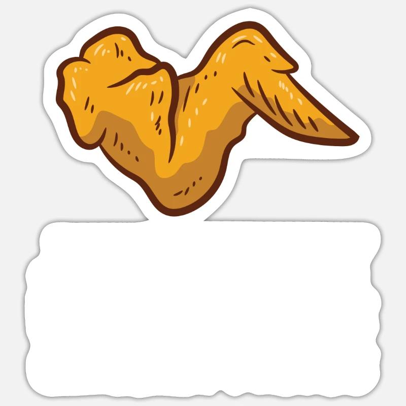 Chicken Wing Boy Nur ein Junge, der Chicken Wings - Sticker Größe S (10 x 10 cm) - Mattweiß