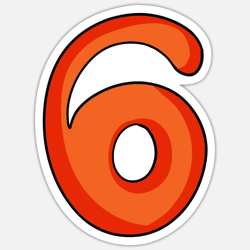 Numéro 6 - Sticker taille S (10 x 10 cm) - blanc mat