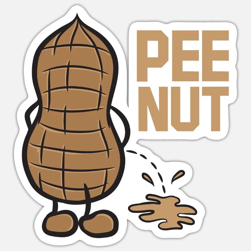 PEE NUT Sticker Größe S (10 x 10 cm)