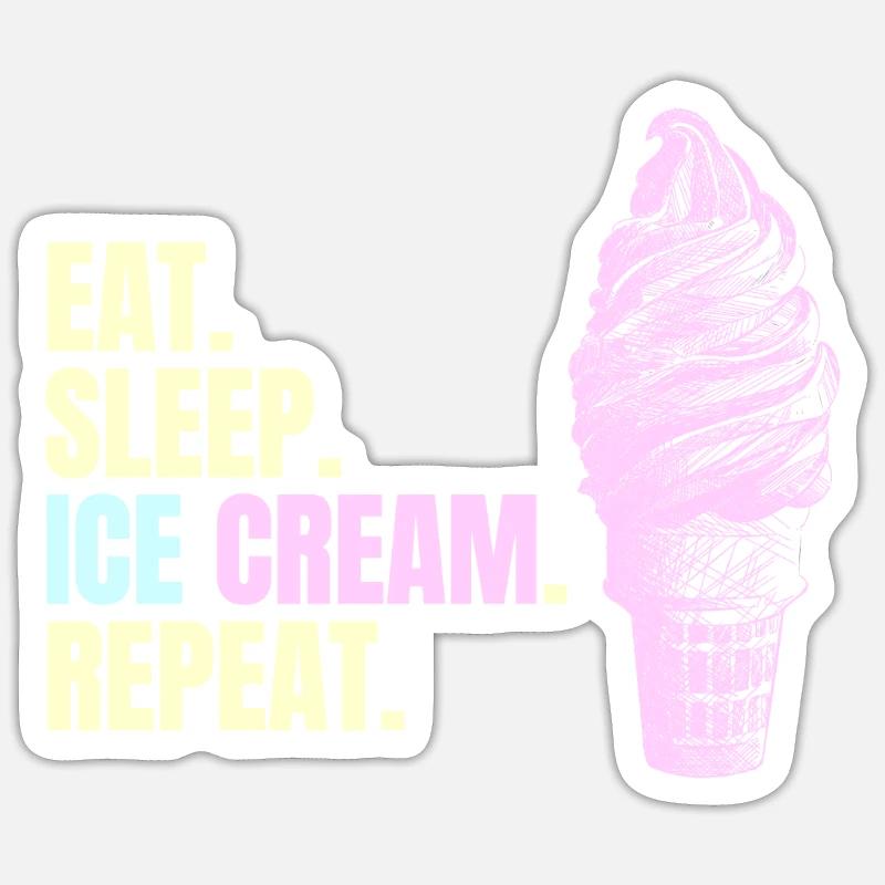 Ice Cream - Sticker Größe S (10 x 10 cm) - Mattweiß