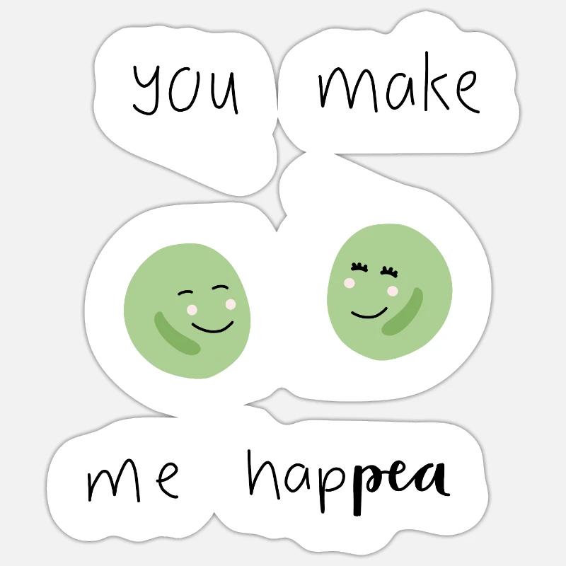Peas saying - Sticker size S (10 x 10 cm) - white matte