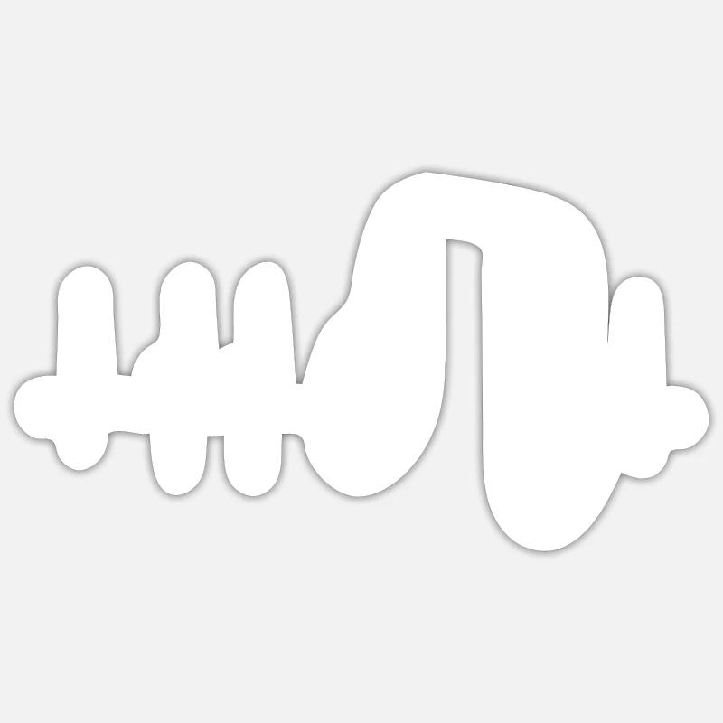 Music Heartbeat Headphones Deejay Pulse ECG Sticker size S (10 x 10 cm)