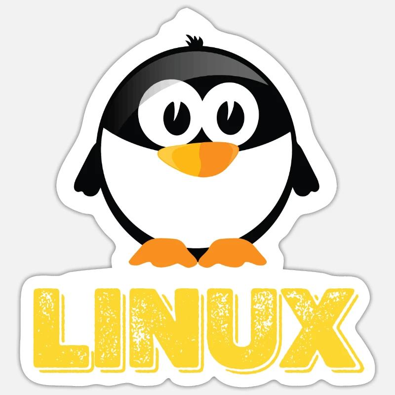 Linux - Sticker Größe S (10 x 10 cm) - Mattweiß