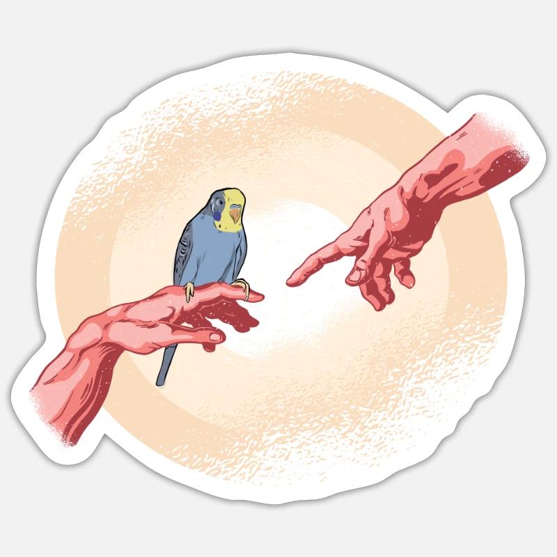 Blue Budgerigar - Sticker size S (10 x 10 cm) - white matte