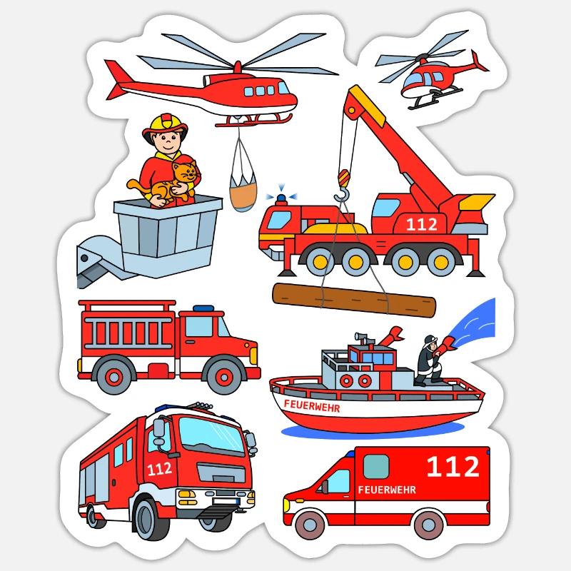 German fire brigade Sticker size S (10 x 10 cm)