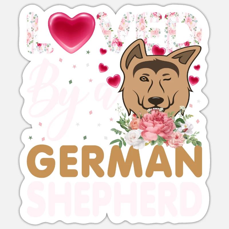 Schäferhund Deutscher Schäferhund liebe - Sticker Größe S (10 x 10 cm) - Mattweiß