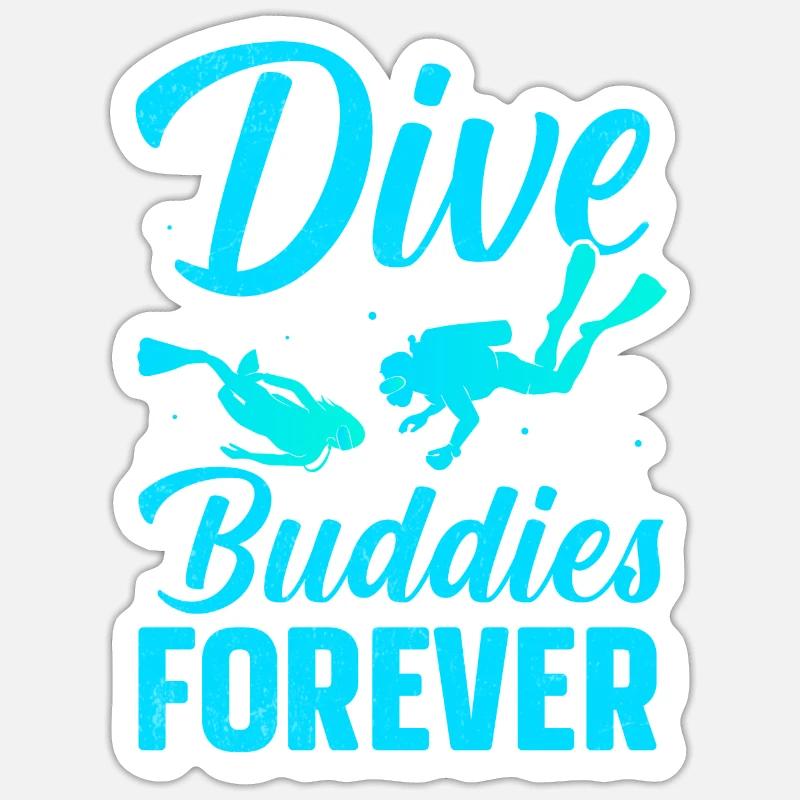 Diver Diving Partner - Sticker size S (10 x 10 cm) - white matte