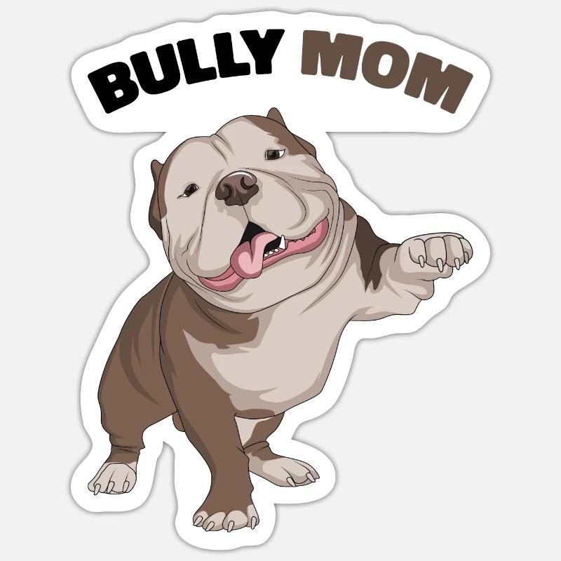 American Bully - Sticker taille S (10 x 10 cm) - blanc mat