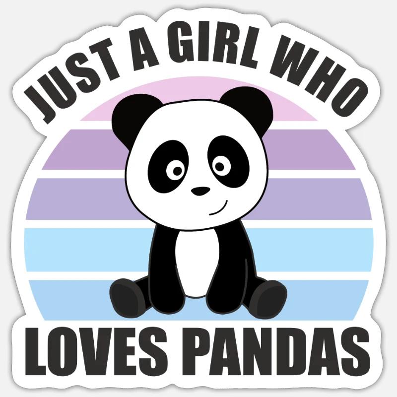 Bare en pige, der elsker pandaer søde dyr - Sticker størrelse S (10 x 10 cm) - mat hvid