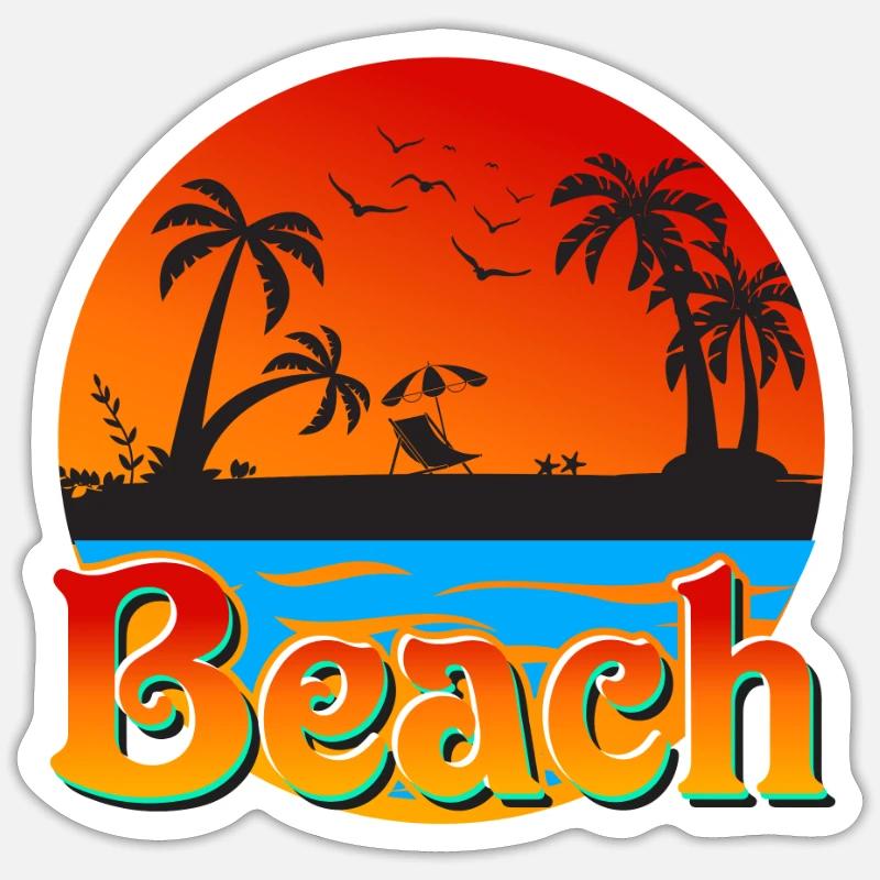 Beach - Sticker size S (10 x 10 cm) - white matte