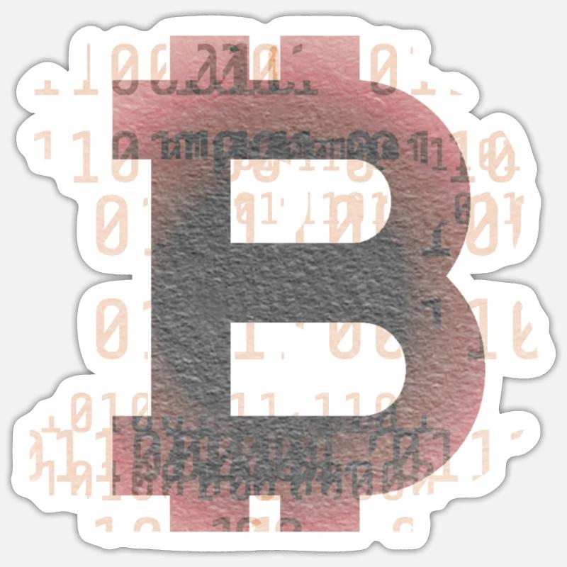 Bitcoin Logo - Sticker Größe S (10 x 10 cm) - Mattweiß